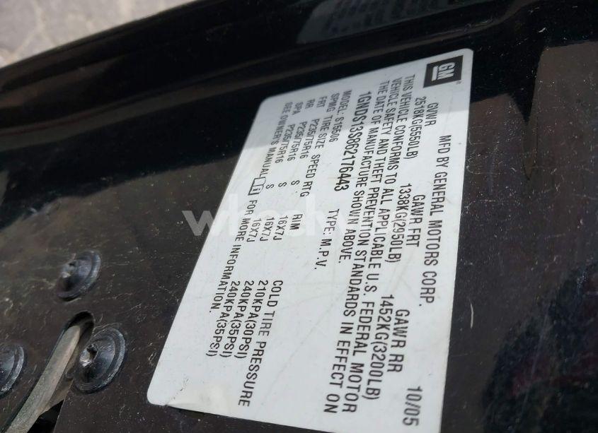 Photo 9 of 2006 Chevrolet Trailblazer LS (VIN 1GNDS13S862176443)