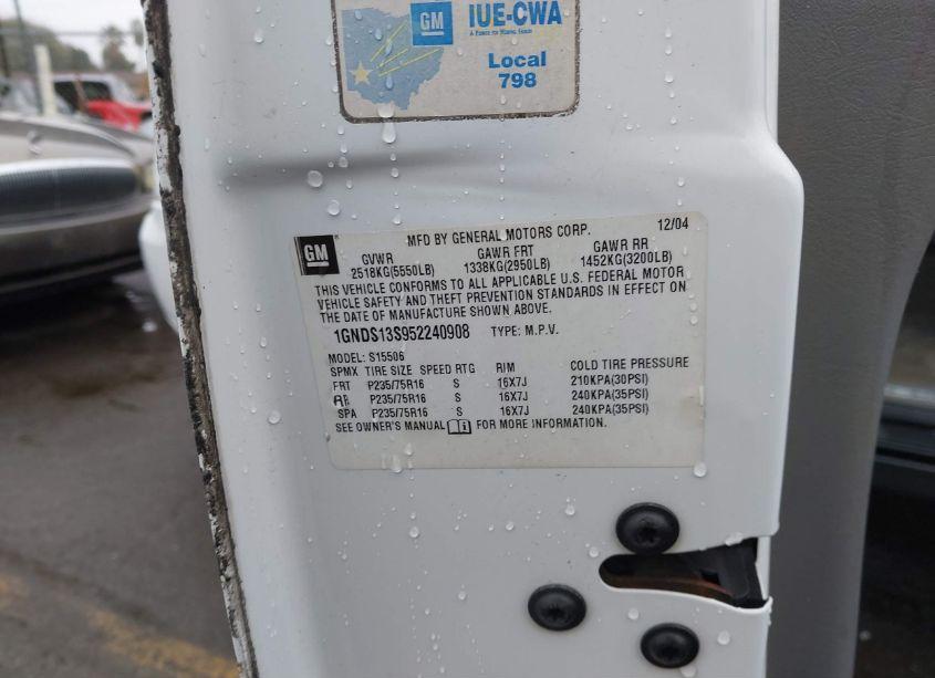 Photo 9 of 2005 Chevrolet Trailblazer LS (VIN 1GNDS13S952240908)