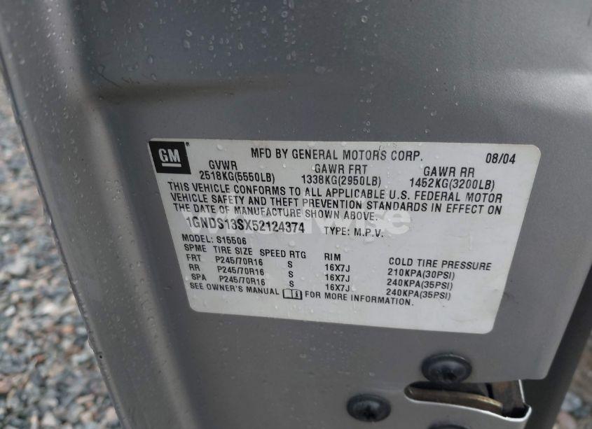 Photo 9 of 2005 Chevrolet Trailblazer LS (VIN 1GNDS13SX52124374)