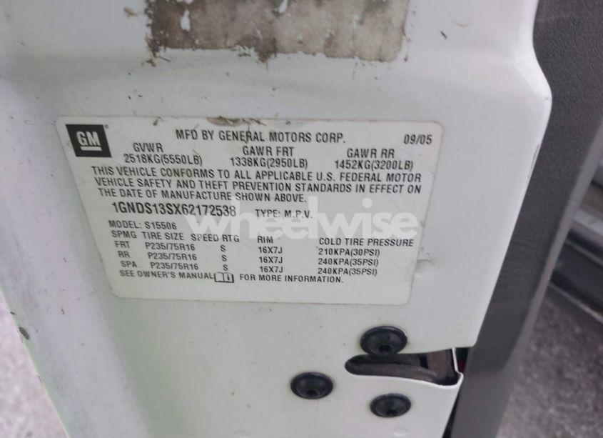 Photo 9 of 2006 Chevrolet Trailblazer LS (VIN 1GNDS13SX62172538)