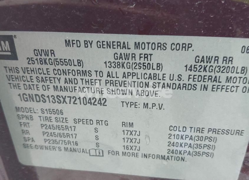 Photo 9 of 2007 Chevrolet Trailblazer LS (VIN 1GNDS13SX72104242)