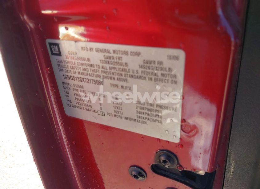 Photo 9 of 2007 Chevrolet Trailblazer LT (VIN 1GNDS13SX72175084)