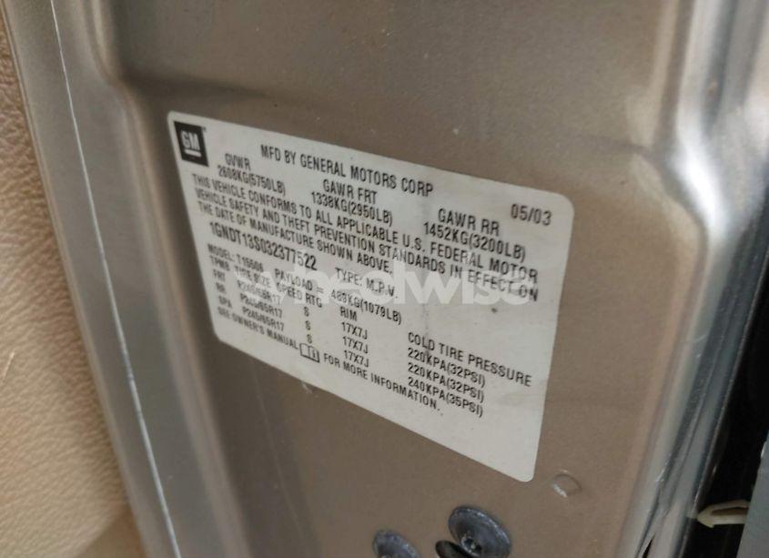 Photo 9 of 2003 Chevrolet Trailblazer LTZ (VIN 1GNDT13S032377522)