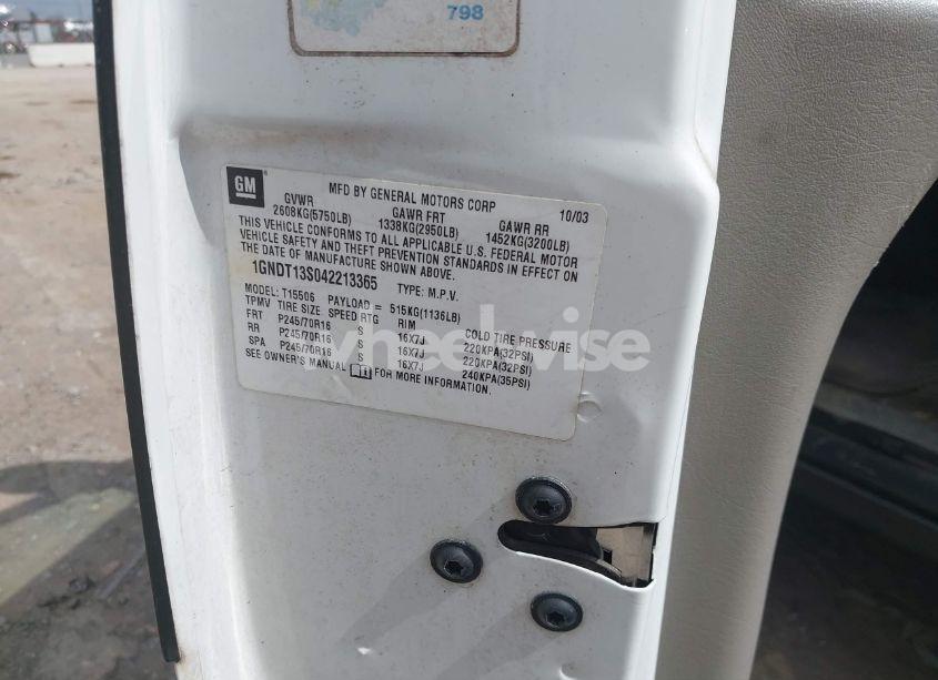 Photo 9 of 2004 Chevrolet Trailblazer LS (VIN 1GNDT13S042213365)