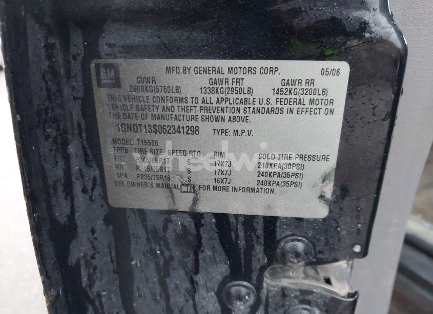 Photo 9 of 2006 Chevrolet Trailblazer LS (VIN 1GNDT13S062341298)