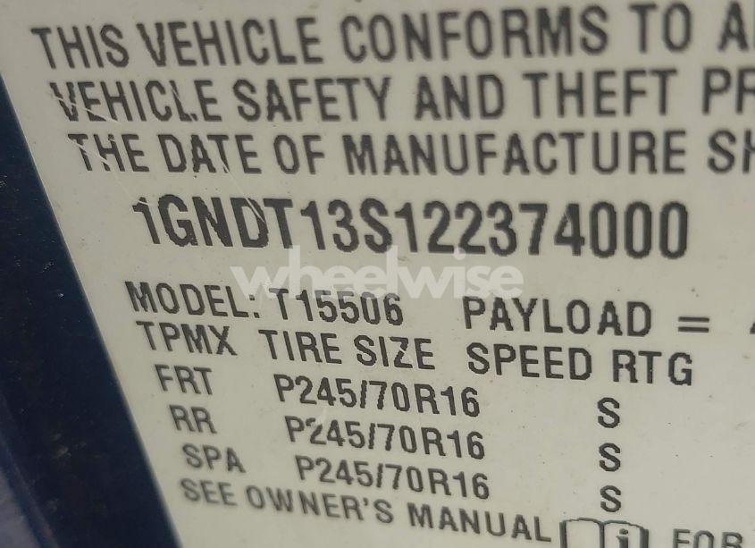 Photo 9 of 2002 Chevrolet Trailblazer LT (VIN 1GNDT13S122374000)