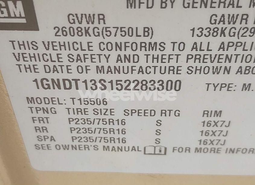 Photo 9 of 2005 Chevrolet Trailblazer LS (VIN 1GNDT13S152283300)