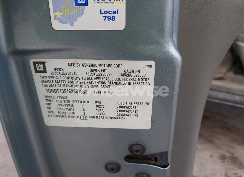 Photo 9 of 2006 Chevrolet Trailblazer LS (VIN 1GNDT13S162307533)