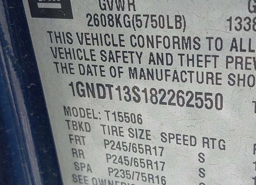 Photo 9 of 2008 Chevrolet Trailblazer LT (VIN 1GNDT13S182262550)