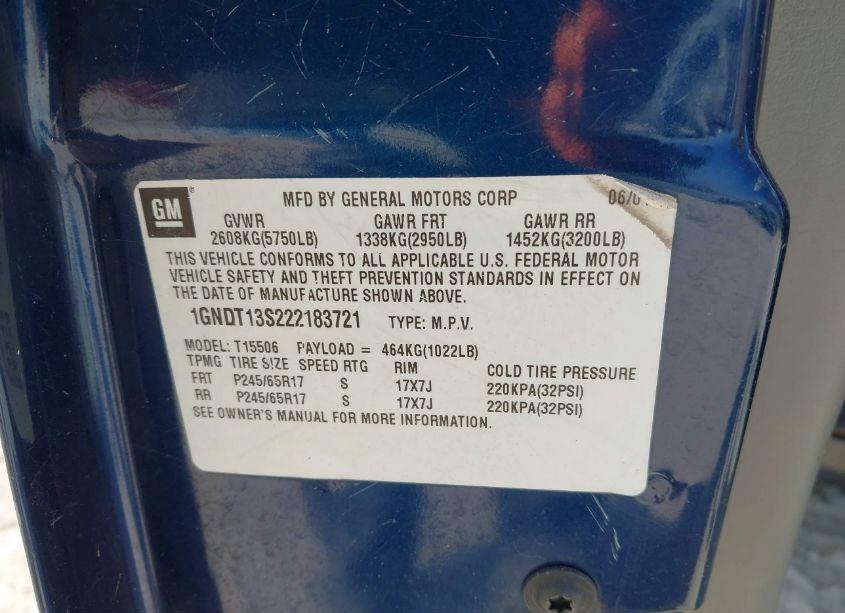 Photo 9 of 2002 Chevrolet Trailblazer LTZ (VIN 1GNDT13S222183721)