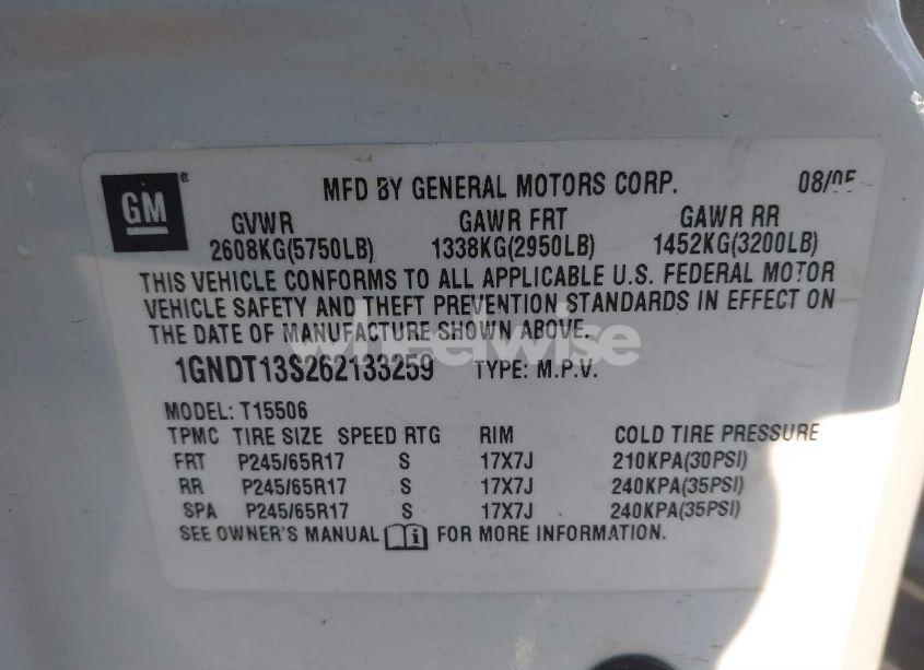 Photo 9 of 2006 Chevrolet Trailblazer LT (VIN 1GNDT13S262133259)