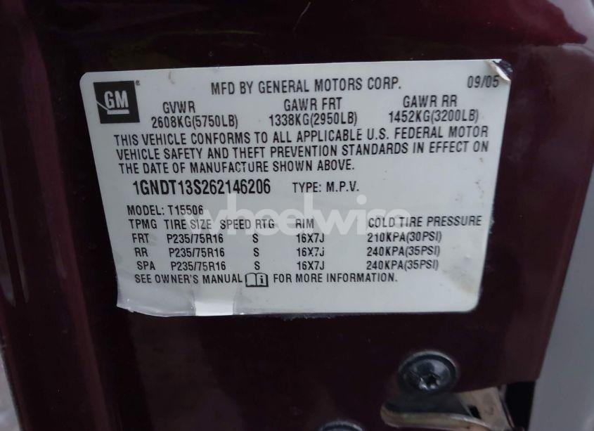 Photo 9 of 2006 Chevrolet Trailblazer LS (VIN 1GNDT13S262146206)