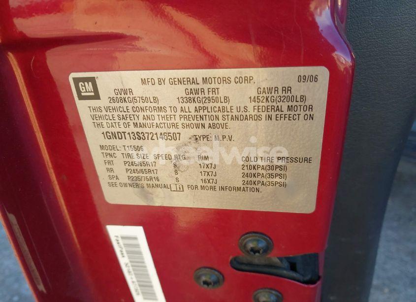 Photo 9 of 2007 Chevrolet Trailblazer LS (VIN 1GNDT13S372146507)