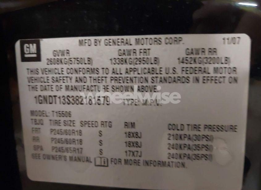 Photo 9 of 2008 Chevrolet Trailblazer LT (VIN 1GNDT13S382181579)