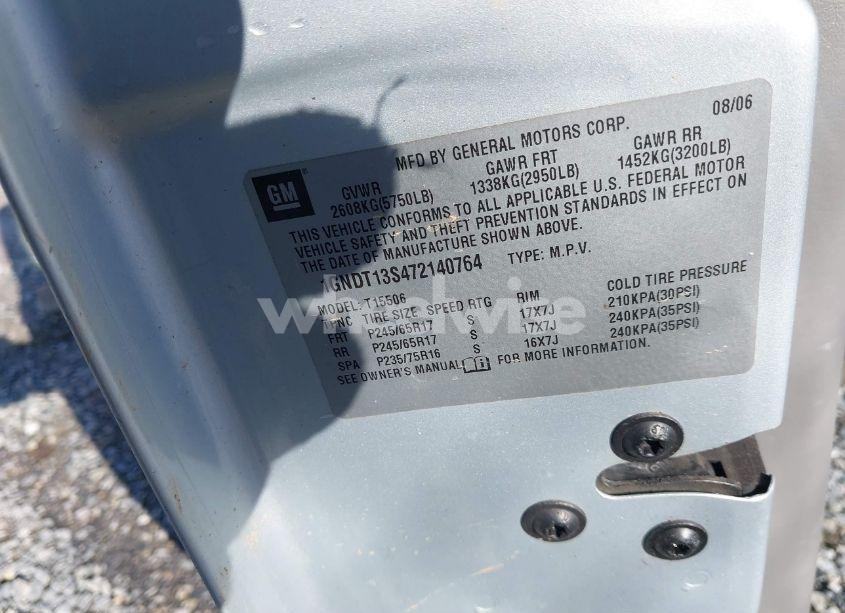 Photo 9 of 2007 Chevrolet Trailblazer LS (VIN 1GNDT13S472140764)