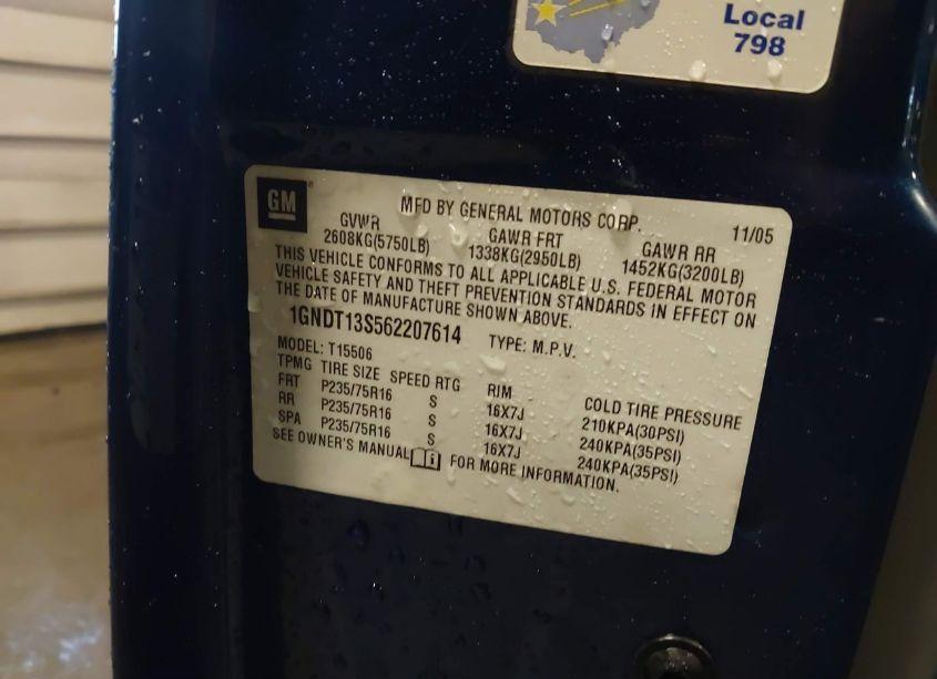 Photo 9 of 2006 Chevrolet Trailblazer LS (VIN 1GNDT13S562207614)