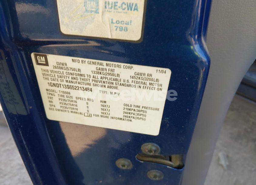 Photo 9 of 2005 Chevrolet Trailblazer LS (VIN 1GNDT13S652213484)