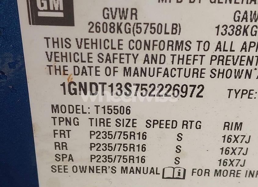 Photo 9 of 2005 Chevrolet Trailblazer LS (VIN 1GNDT13S752226972)