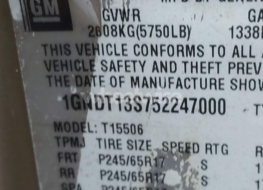 Photo 9 of 2005 Chevrolet Trailblazer LS (VIN 1GNDT13S752247000)