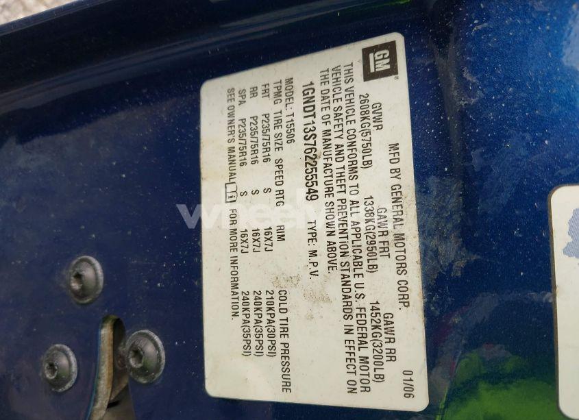 Photo 9 of 2006 Chevrolet Trailblazer LS (VIN 1GNDT13S762255549)