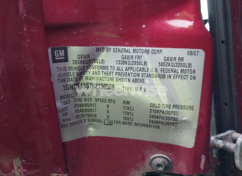 Photo 9 of 2008 Chevrolet Trailblazer LT (VIN 1GNDT13S782130568)