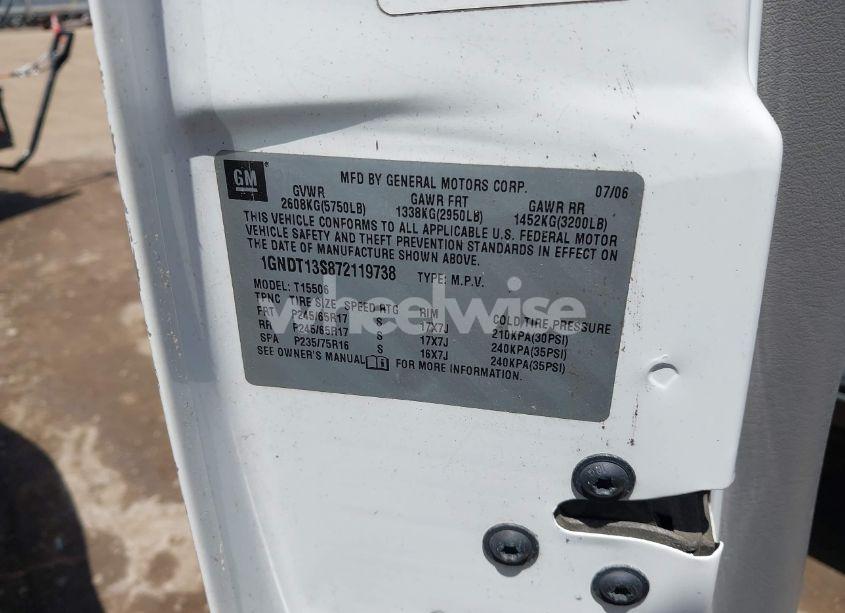 Photo 9 of 2007 Chevrolet Trailblazer LS (VIN 1GNDT13S872119738)