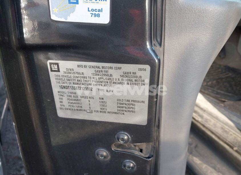 Photo 9 of 2007 Chevrolet Trailblazer LS (VIN 1GNDT13S872125992)