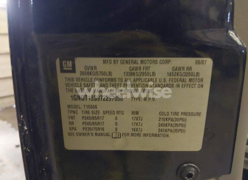 Photo 9 of 2007 Chevrolet Trailblazer LS (VIN 1GNDT13S972297058)