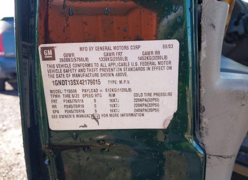 Photo 9 of 2004 Chevrolet Trailblazer LS (VIN 1GNDT13SX42179015)