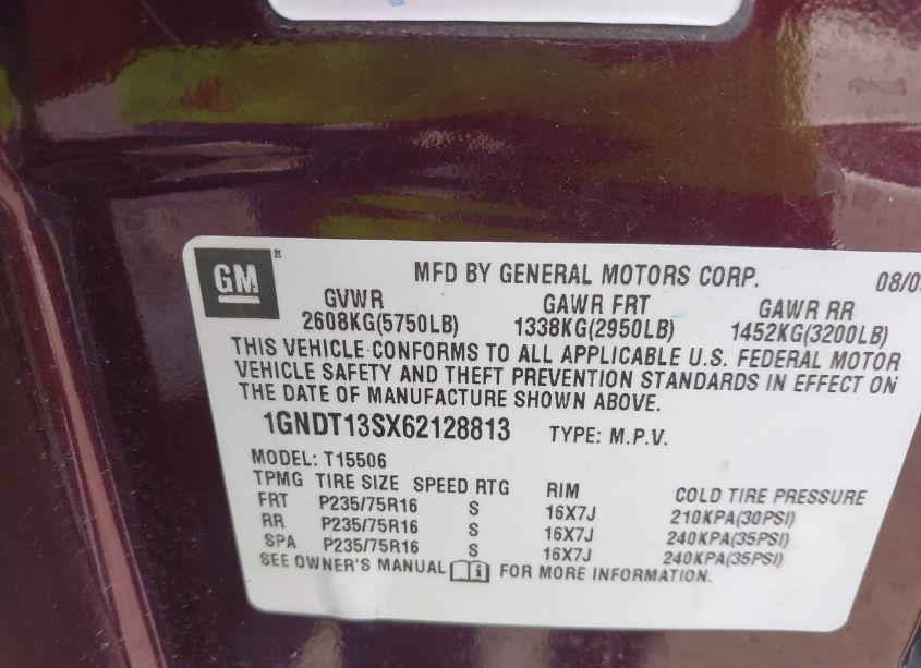 Photo 9 of 2006 Chevrolet Trailblazer LS (VIN 1GNDT13SX62128813)