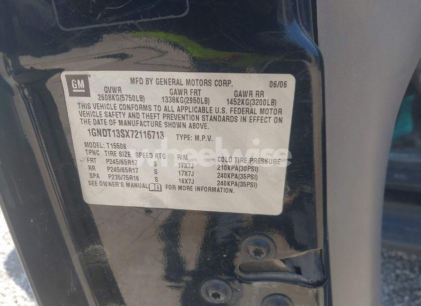 Photo 9 of 2007 Chevrolet Trailblazer LT (VIN 1GNDT13SX72116713)