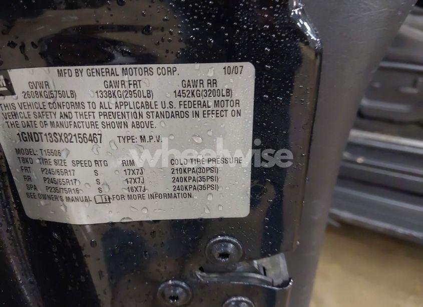 Photo 9 of 2008 Chevrolet Trailblazer LT (VIN 1GNDT13SX82156467)