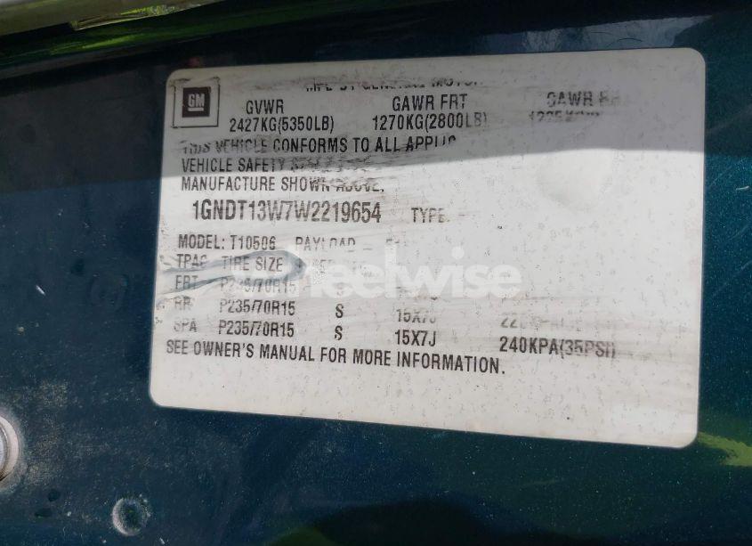 Photo 9 of 1998 Chevrolet Blazer LS (VIN 1GNDT13W7W2219654)