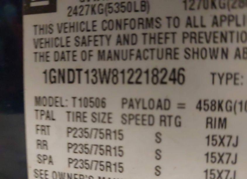 Photo 9 of 2001 Chevrolet Blazer LT (VIN 1GNDT13W812218246)