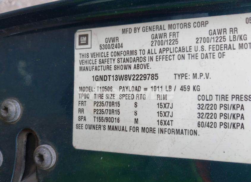 Photo 9 of 1997 Chevrolet Blazer LT (VIN 1GNDT13W8V2229785)