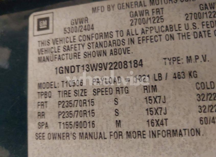 Photo 9 of 1997 Chevrolet Blazer LS (VIN 1GNDT13W9V2208184)
