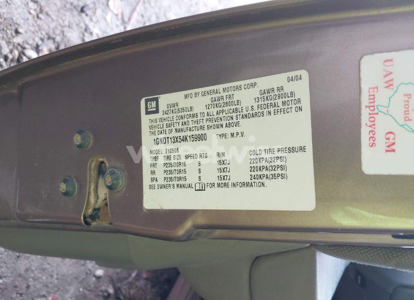 Photo 9 of 2004 Chevrolet Blazer LS (VIN 1GNDT13X54K159900)