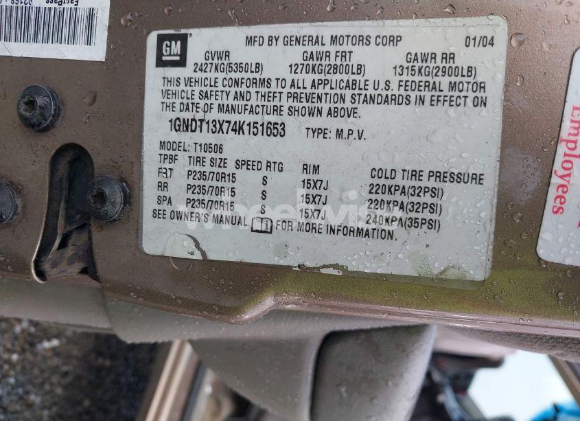 Photo 9 of 2004 Chevrolet Blazer LS (VIN 1GNDT13X74K151653)