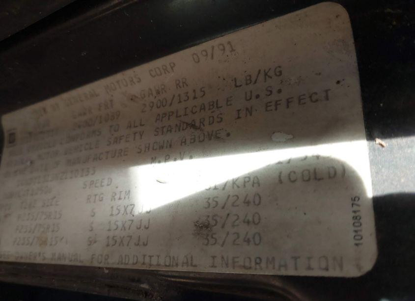 Photo 9 of 1992 Chevrolet Blazer S10 (VIN 1GNDT13Z3N2110133)