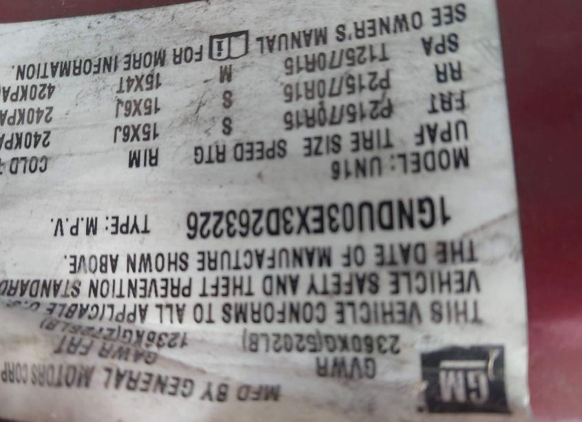 Photo 9 of 2003 Chevrolet Venture (VIN 1GNDU03EX3D263226)