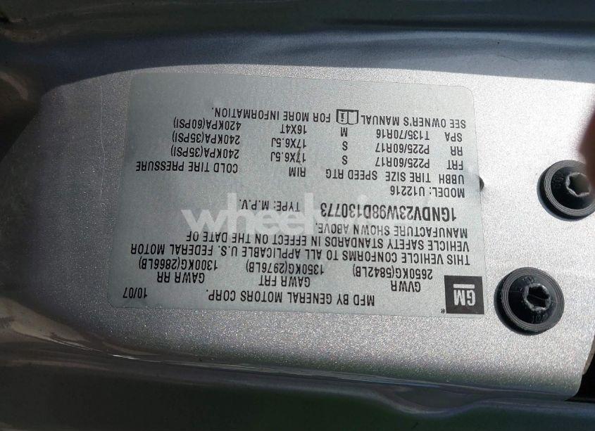 Photo 9 of 2008 Chevrolet Uplander LS (VIN 1GNDV23W98D130773)