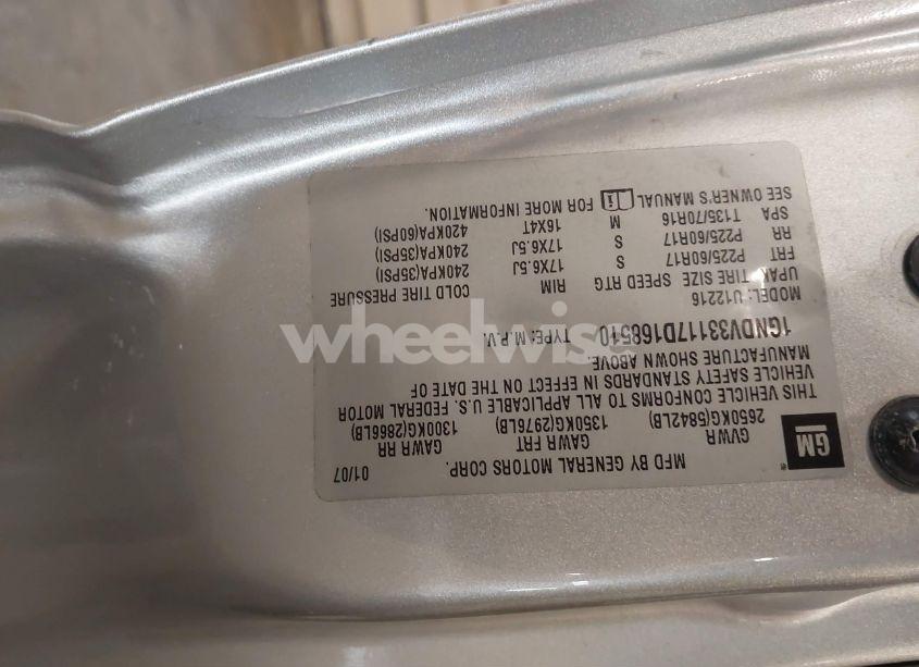 Photo 9 of 2007 Chevrolet Uplander LT (VIN 1GNDV33117D168510)