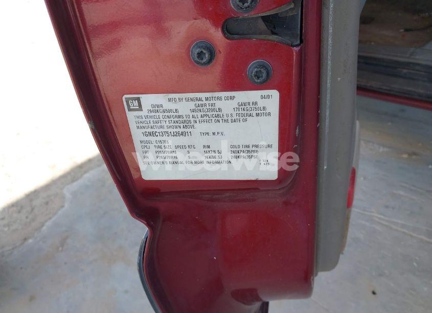 Photo 9 of 2001 Chevrolet Tahoe LS (VIN 1GNEC13T51J264911)