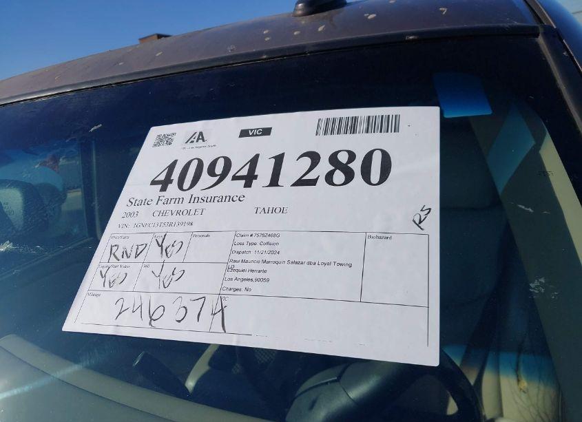 Photo 17 of 2003 Chevrolet Tahoe LT (VIN 1GNEC13T53R139198)