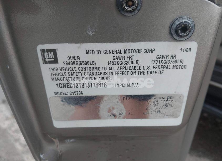 Photo 9 of 2001 Chevrolet Tahoe LT (VIN 1GNEC13T81J178816)