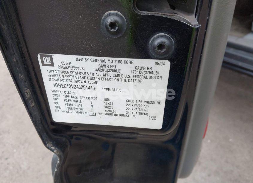 Photo 9 of 2004 Chevrolet Tahoe LS (VIN 1GNEC13V24J291411)