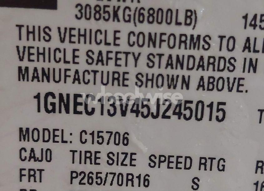 Photo 9 of 2005 Chevrolet Tahoe LS (VIN 1GNEC13V45J245015)
