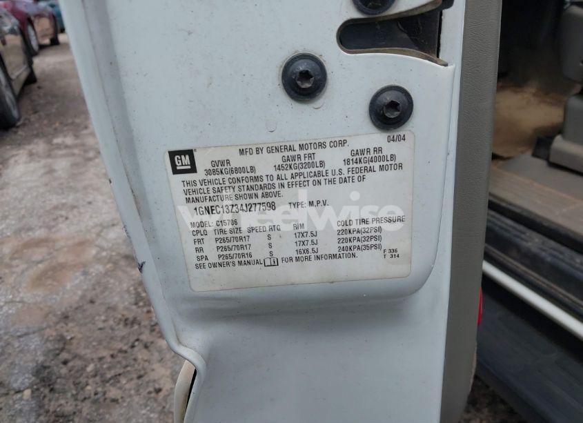 Photo 9 of 2004 Chevrolet Tahoe LT (VIN 1GNEC13Z34J277598)