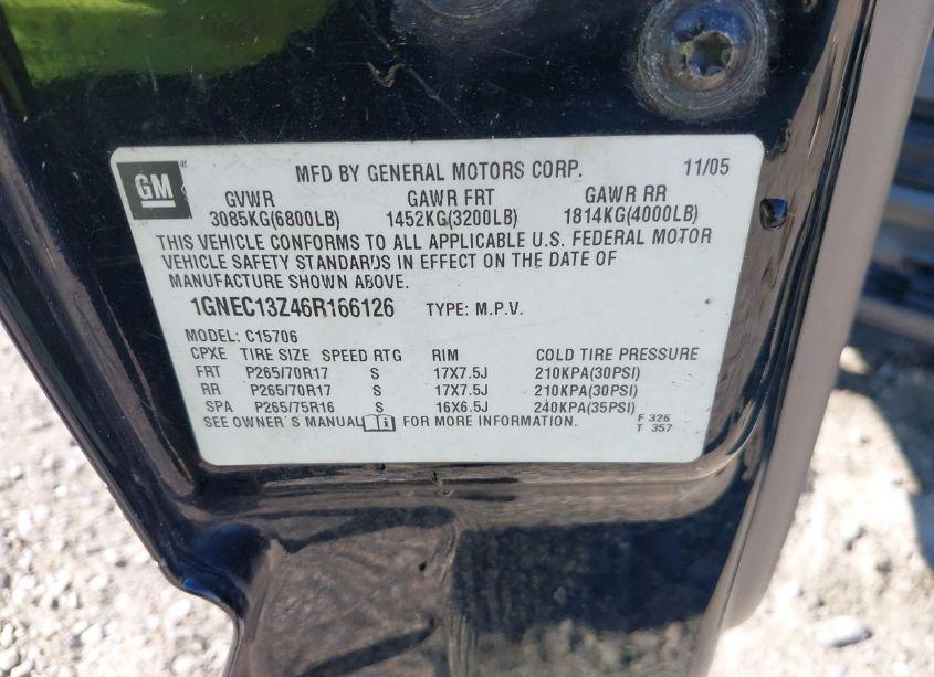 Photo 9 of 2006 Chevrolet Tahoe Z71 (VIN 1GNEC13Z46R166126)