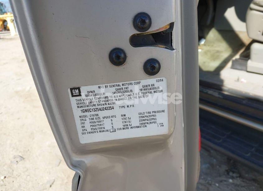 Photo 9 of 2004 Chevrolet Tahoe LT (VIN 1GNEC13Z54J242254)